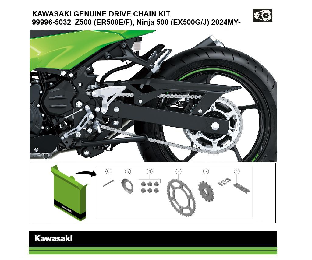 Originální řetězová sada Ninja 500 & Z500 (ER500E/F/EX500G/J)